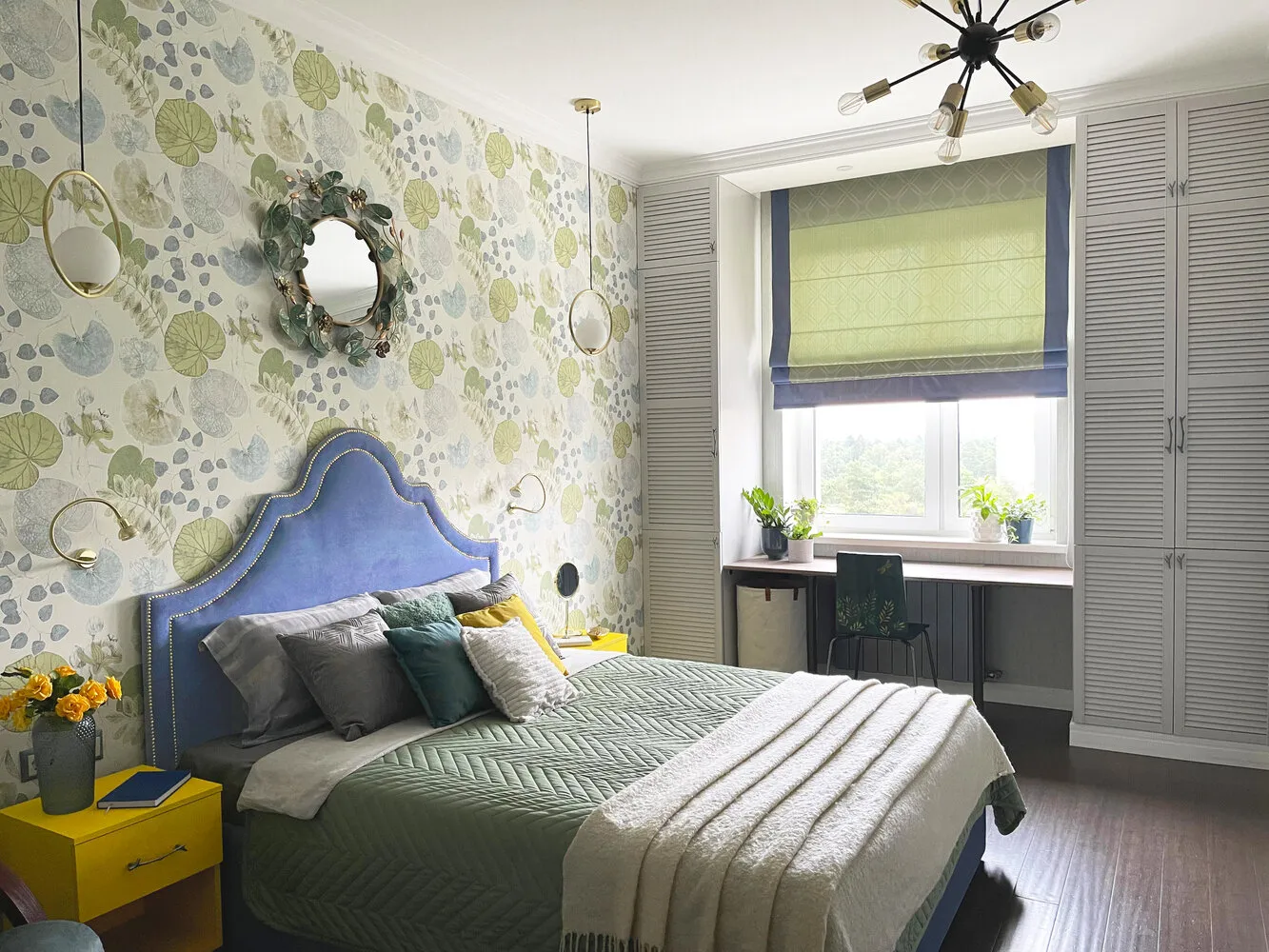 Фотографія: Спальня в стилі Современный, Квартира, Проект дня, Московская область, Монолитный дом, 3 комнаты, 60-90 метров, Жуковский, Мария Чикунова – фото на нашем сайте