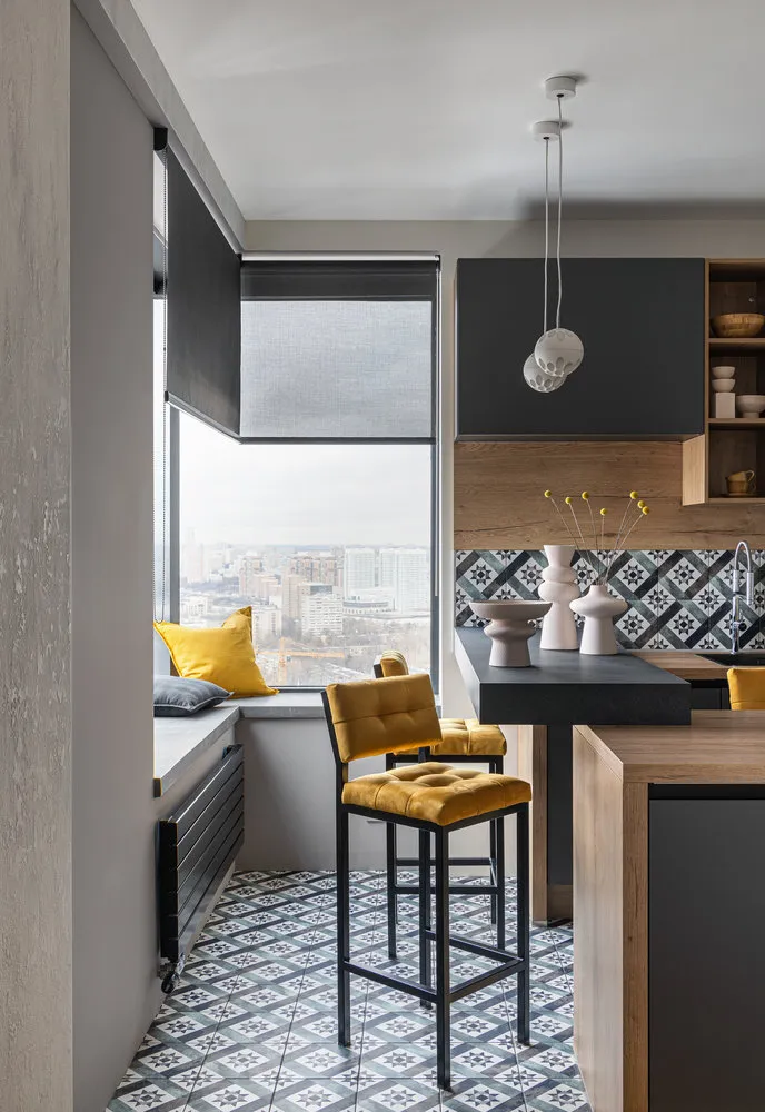 Foto: Cocina y comedor en estilo moderno, Apartamento, Minimalismo, Proyecto de la semana, Moscú, 2 habitaciones, 60-90 metros, Ekaterina Zhukova – foto en nuestro sitio web