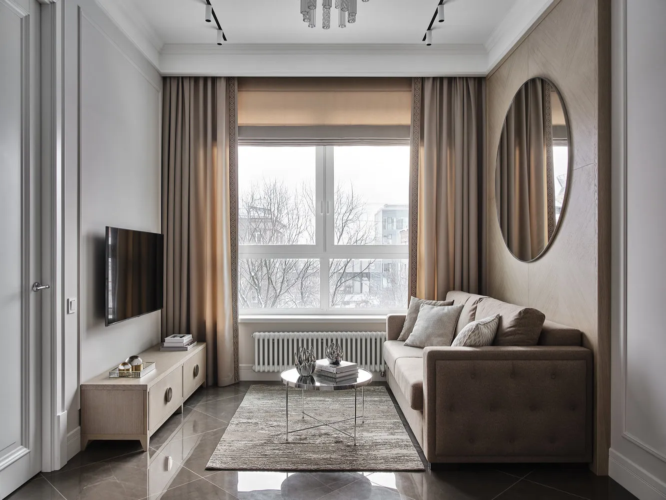 Foto: Sala en estilo Clásico, Moderno, Apartamento, Proyecto de la Semana, Moscú, Lidia Bolshakova, NW-Interior, 3 habitaciones, 60-90 metros – foto en nuestro sitio web