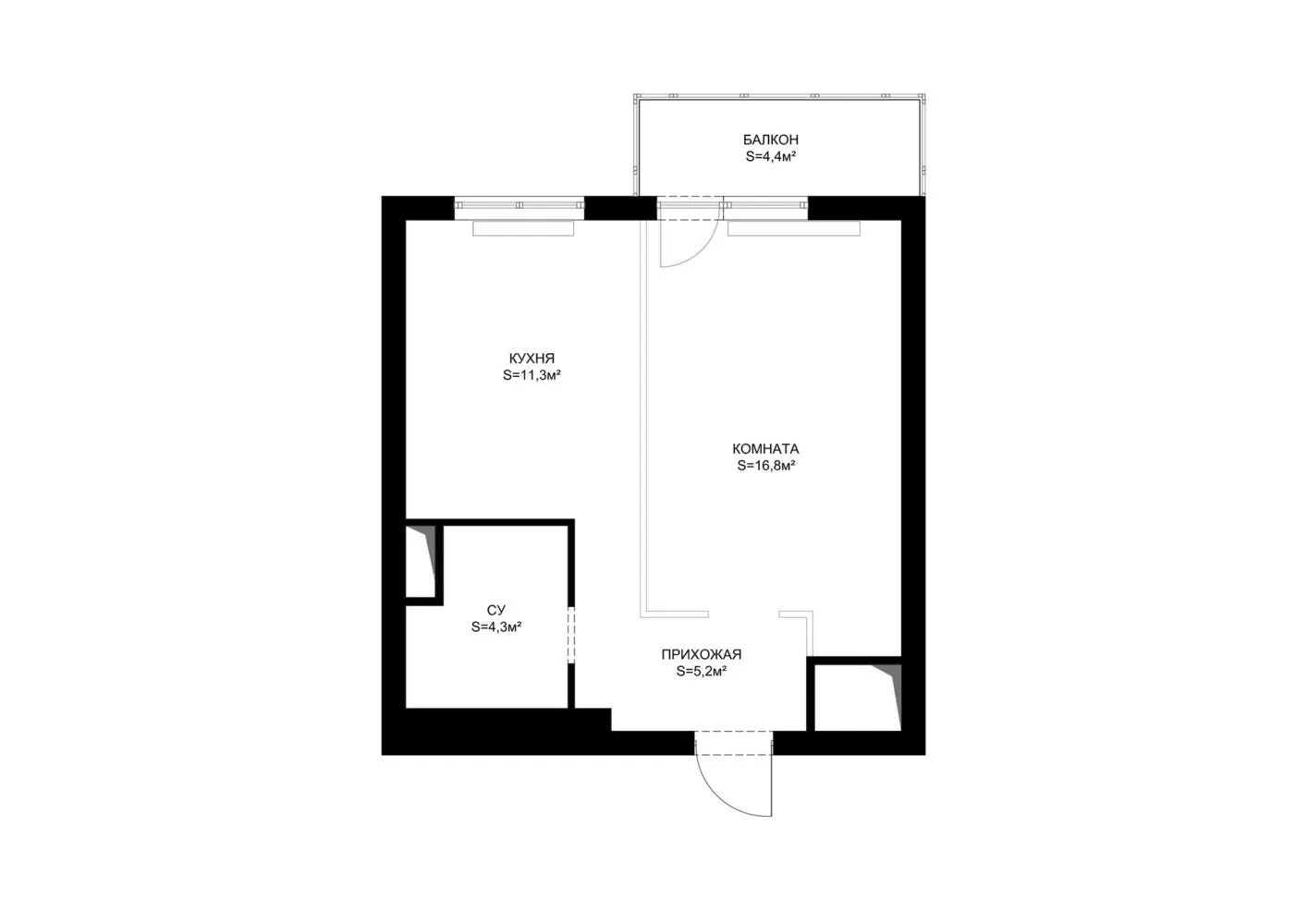 照片:经典现代风格卧室,公寓,单间公寓,搬家,不超过 40 平方米,奥尔加·博伊茨娃 – 我们网站上的照片