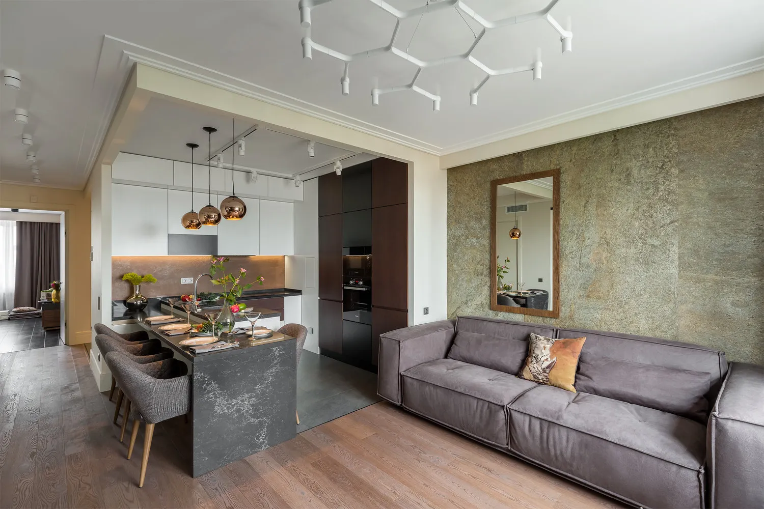 Photo: Kitchen and Dining Room in Modern Style, Apartment, Weekly Project, Moscow, Monolithic House, 3 Rooms, 60-90 Square Meters, Tatiana Brimmer, Wellton Park – photo on our website