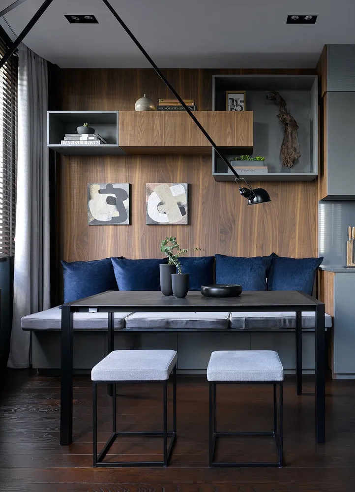 Photo: Kitchen and Dining Room in Modern Style, Apartment, Weekly Project, Moscow, Monolithic House, 3 Rooms, Over 90 Square Meters, Anastasia Rykova, Anastasia Bajinskaya, S-Style – photo on our website