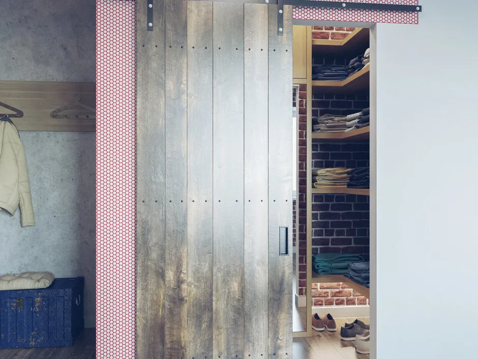 Фотографія: Прихожа в стилі Лофт, Квартира, Студія, Дім, Декор, Поради, Білий, Чорний, Червоний, Сірий, Коричневий, 1 кімната, 2 кімнати, 3 кімнати, енциклопедія_декор – фото на нашому сайті