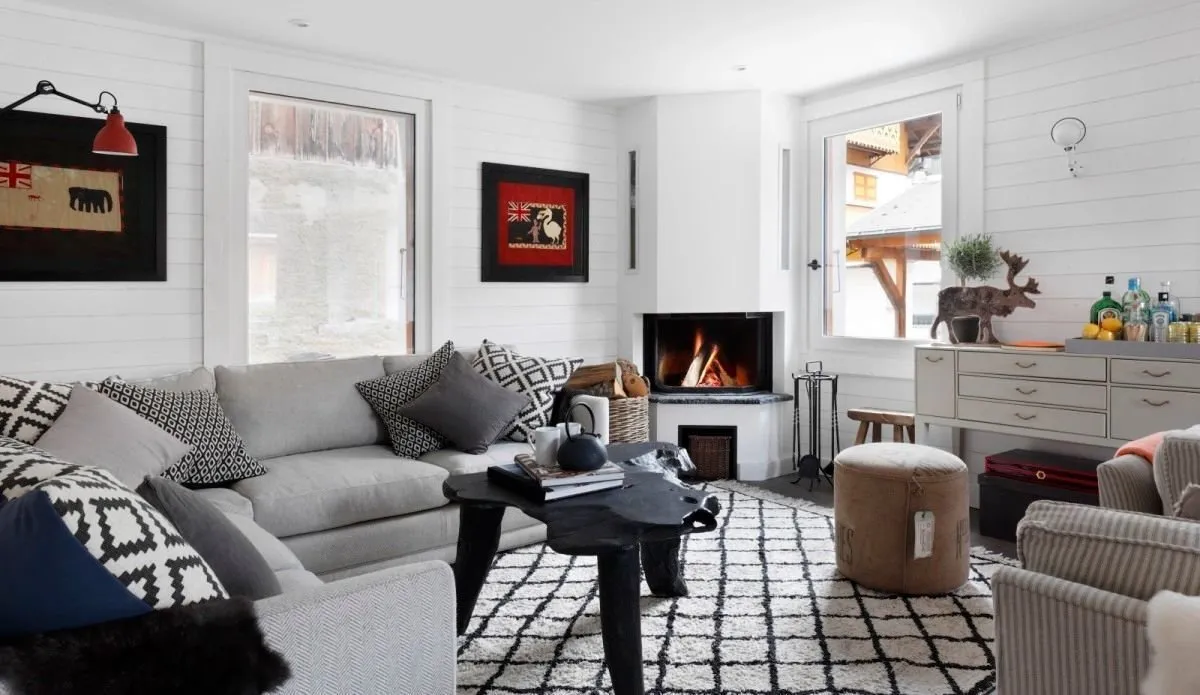 Photo: Living Room in Scandinavian Style, Interior Decoration, House, Garden, Chalet, House and Garden – photo on our website