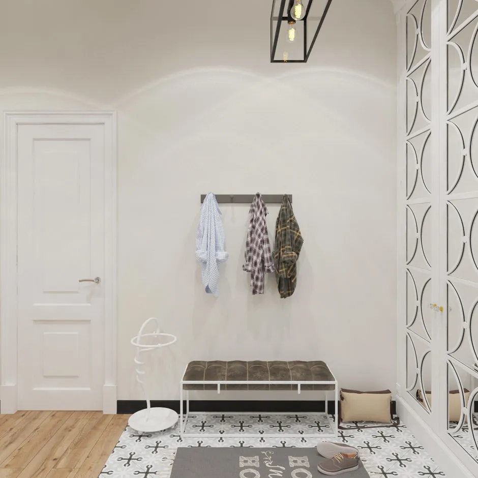 Фотографія: Прихожа в стилі Мінімалізм, Лофт, Квартира, Студія, Дім, Декор, Поради, Білий, Чорний, Червоний, Сірий, Коричневий, 1 кімната, 2 кімнати, 3 кімнати, енциклопедія_декор – фото на нашому сайті