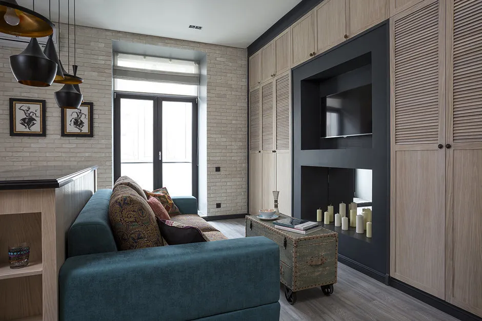 照片：折中风格客厅，技巧–我们网站的照片