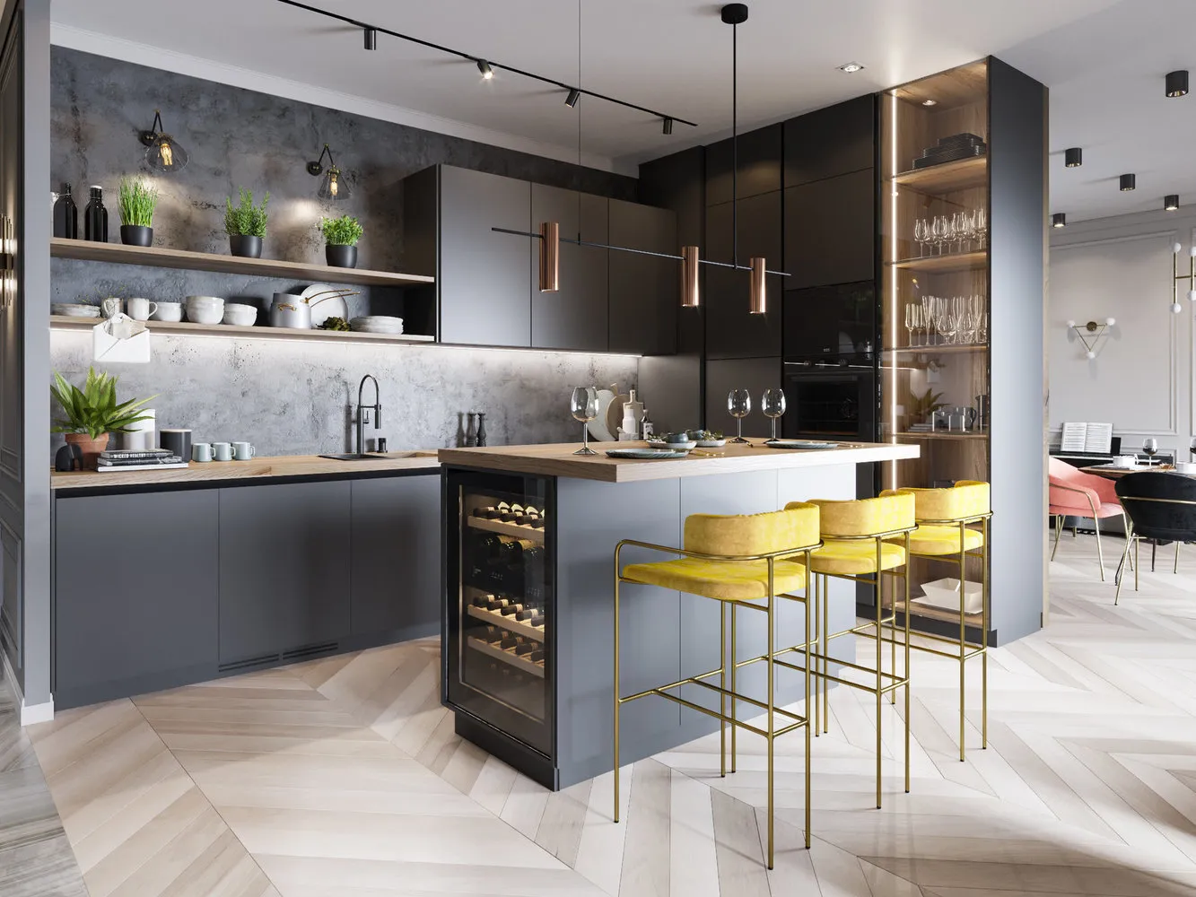Photo: Modern Kitchen and Dining Room, Guide, Lavka Design, Tatyana Fabrichnaya, Photo Collection, Yana Groshева, Alena Ereменko, Tatyana Fursova, ADI INTERIORS GROUP, Natalia Golubovich, Klavdia Luchenko – Photo on Our Website