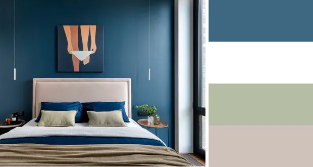 照片：现代风格卧室，室内装饰，配色方案 – 我们网站上的照片