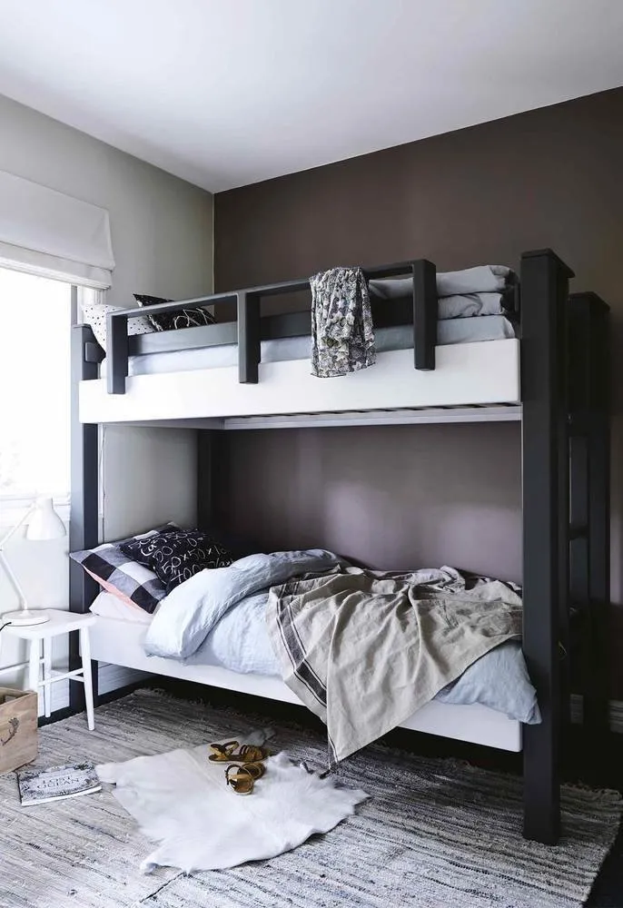 Photo: Bedroom in style Scandinavian, Modern, House, White, Black, Grey, Home and Cottage – photo on our website