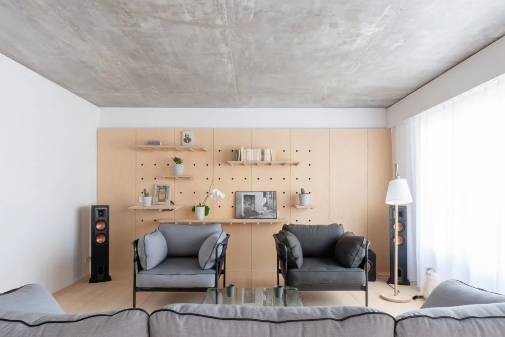 照片:极简风格客厅,现代,室内装修,公寓,法国巴黎,4人或以上,面积90平方米以上 – 我们网站上的照片