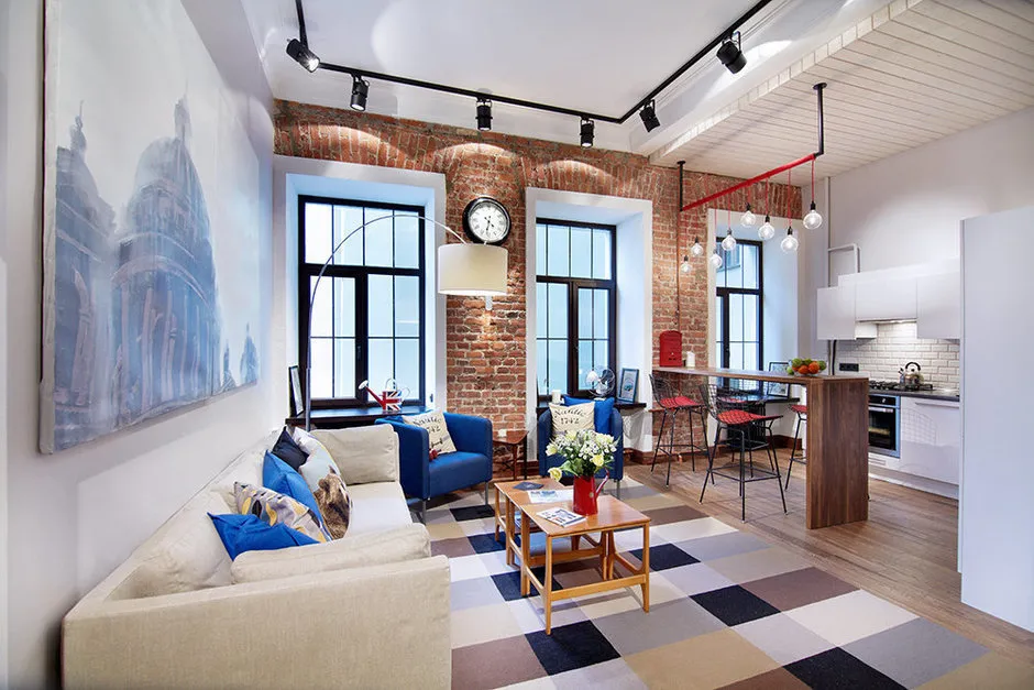 照片：loft风格客厅，技巧–我们网站的照片