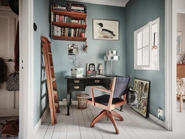 照片:斯堪的纳维亚风格书房,室内装饰,公寓,瑞典 – 我们网站上的照片