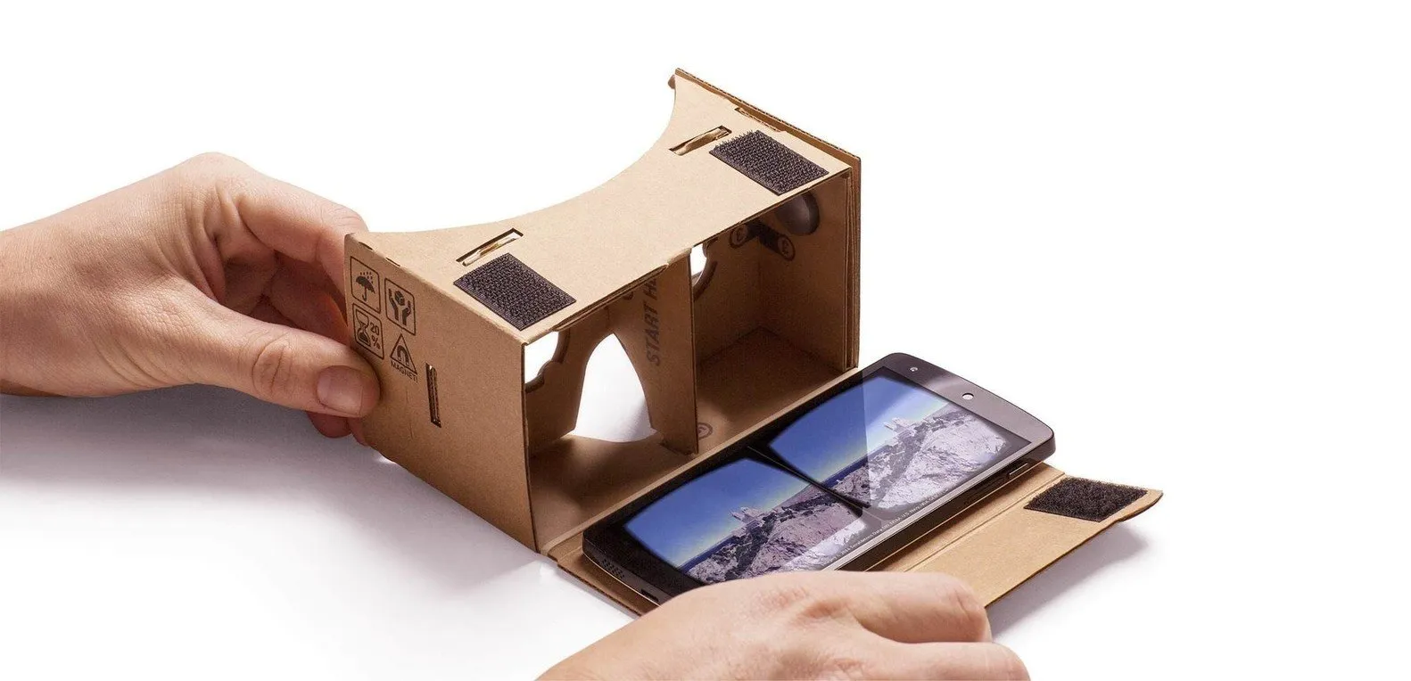 Virtual Reality Goggles, Google Cardboard Headset. Photo © Google