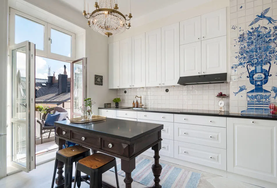 照片:混合风格厨房和餐厅,技巧——我们网站上的照片