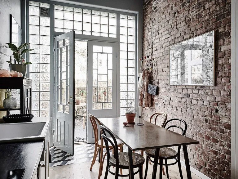 照片:斯堪的纳维亚风格厨房和餐厅,室内装饰,公寓,瑞典 – 我们网站上的照片