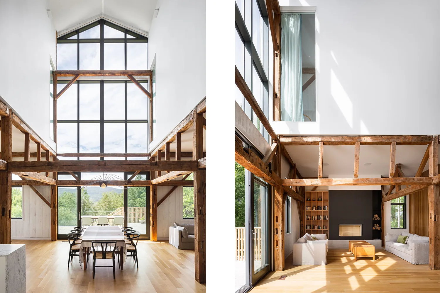 Photo: Kitchen and dining room in Modern, Loft, Canada, White, Beige, Grey, Eco, House and Cottage – photo on our website