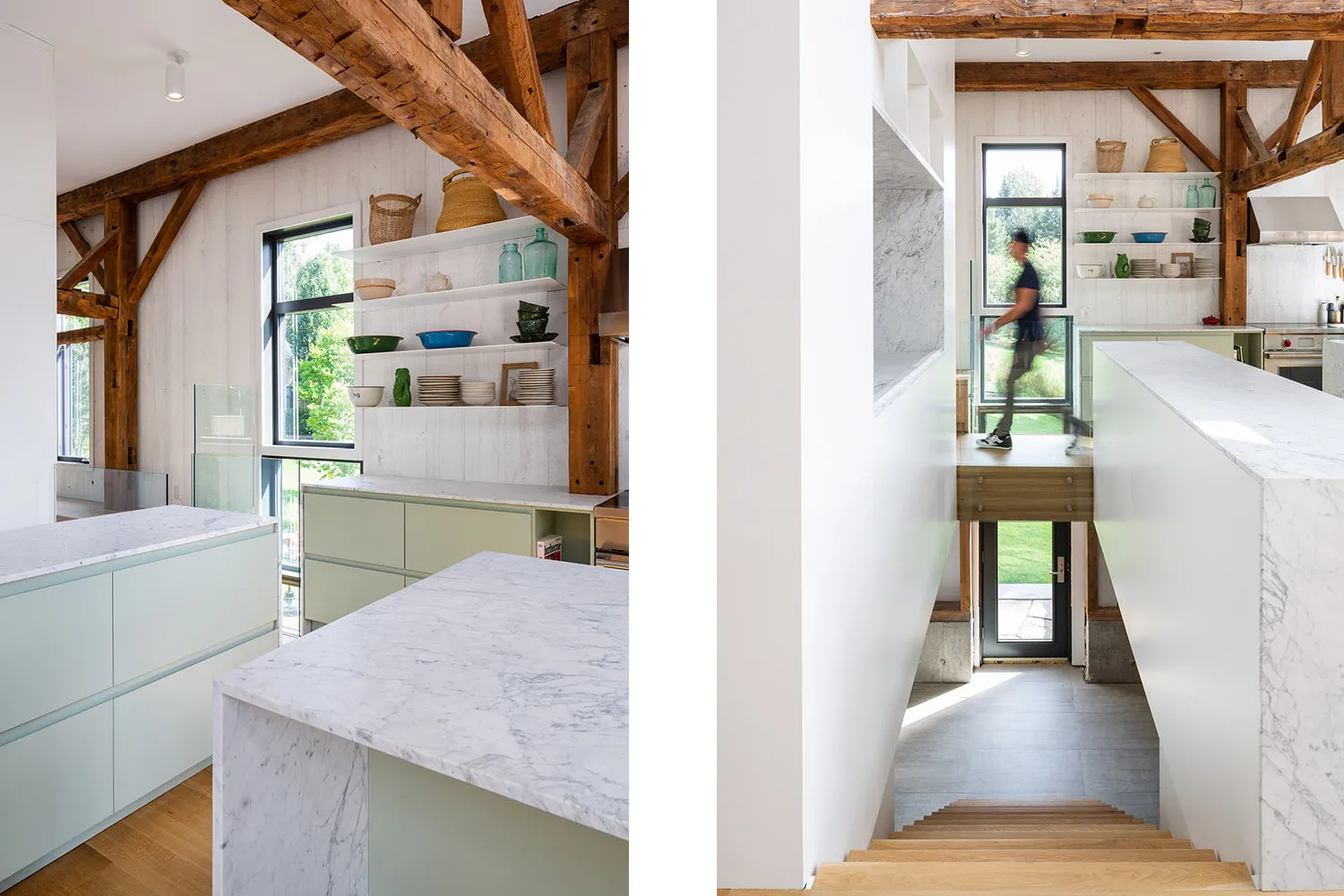 Photo: Kitchen and dining room in Loft, Modern, Canada, White, Beige, Grey, Eco, House and Cottage – photo on our website