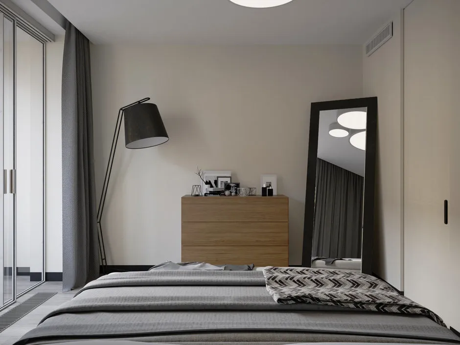 照片:极简主义风格卧室,技巧-我们网站上的照片