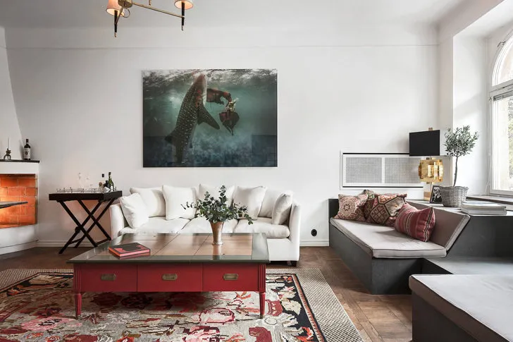 照片:北欧客厅,室内装饰,公寓,瑞典 – 我们网站上的照片