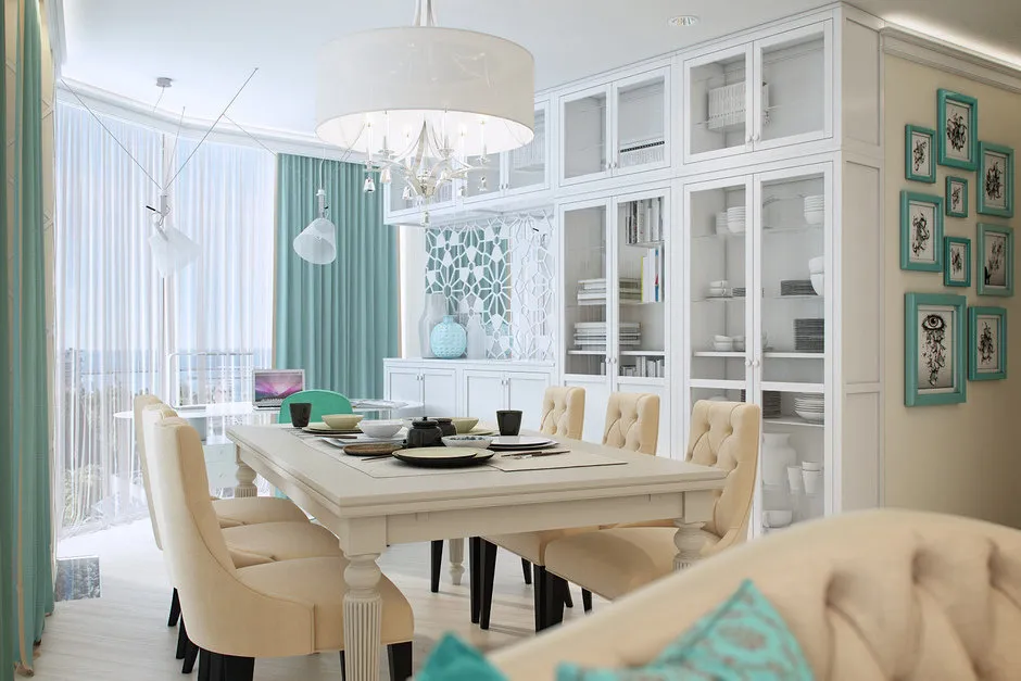 照片：经典风格厨房与餐厅，公寓，今日项目，指南，海景公寓 – 网站上的照片
