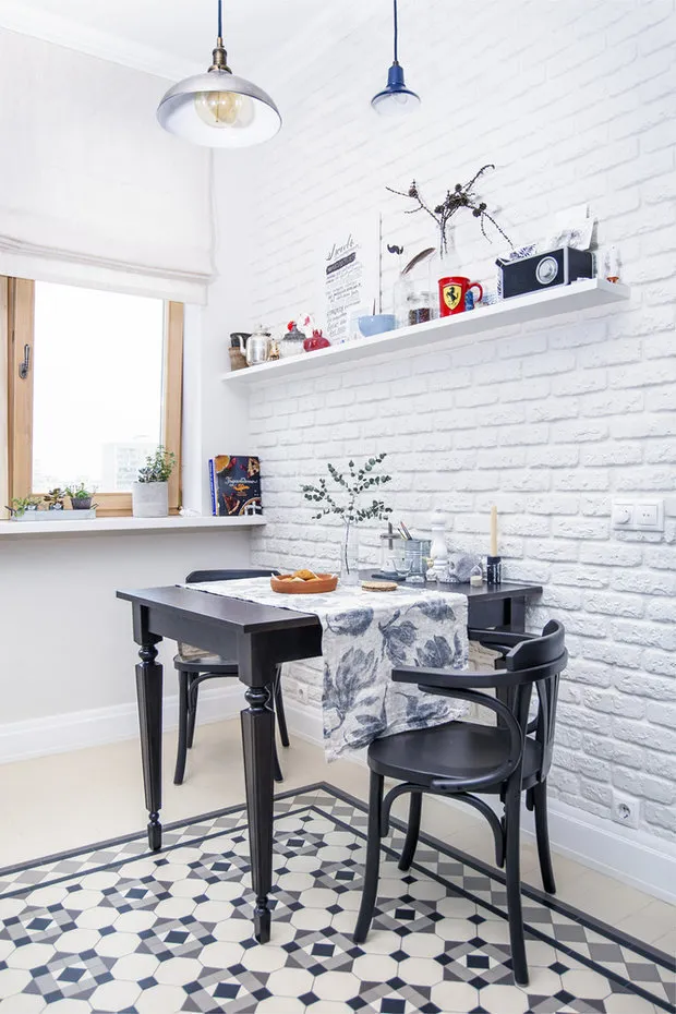 Photo: Kitchen and Dining Room in Scandinavian Style, Interior Decoration – Photo on Our Site