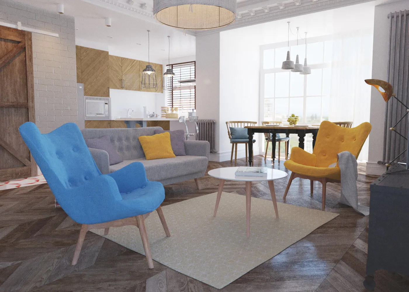 Photo: Living Room in Scandinavian Style, Interior Decoration – Photo on Our Site