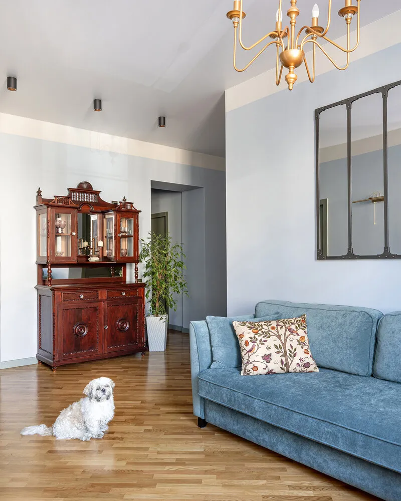 Foto: Wohnzimmer im Stil Klassisch, Modern, Eclecticismus, Vintage, Wohnung, Tipps, Moskau, Stalin, 3 Zimmer, Über 90 Quadratmeter, Natalia Wasiljewa – Foto auf unserer Website