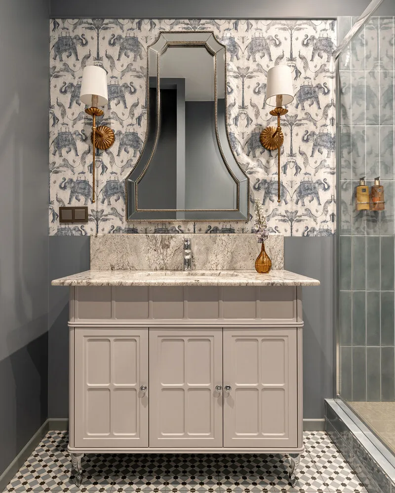 Foto: Dusche im Stil Klassisch, Modern, Eclecticismus, Vintage, Wohnung, Tipps, Moskau, Stalin, 3 Zimmer, Über 90 Quadratmeter, Natalia Wasiljewa – Foto auf unserer Website