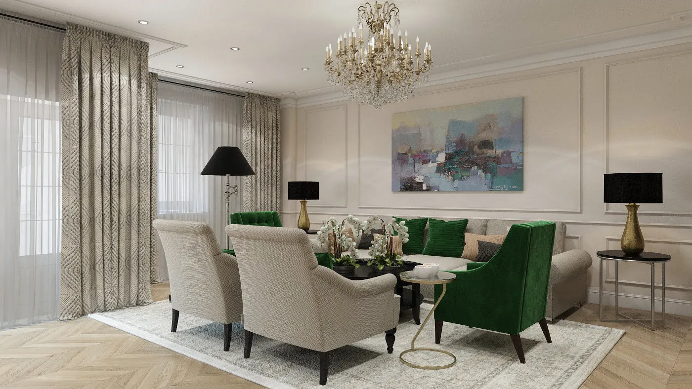 照片:古典风格客厅,厨房和餐厅,提示 – 我们网站上的照片