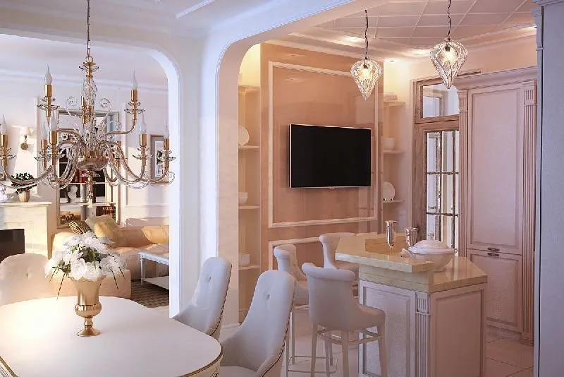 照片:现代风格,厨房和餐厅,客厅,提示 – 我们网站上的照片