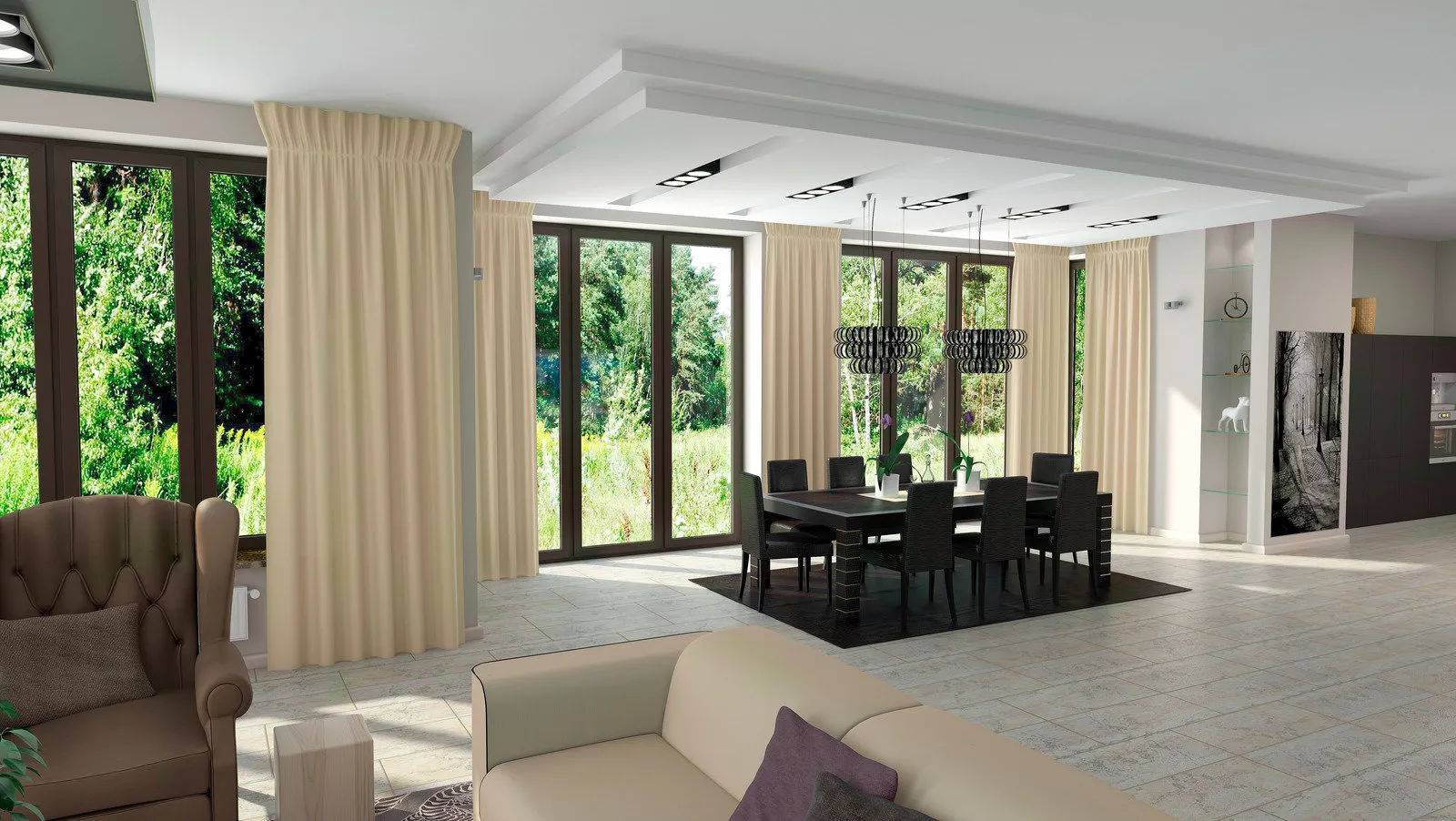 照片:现代风格,厨房和餐厅,客厅,提示 – 我们网站上的照片