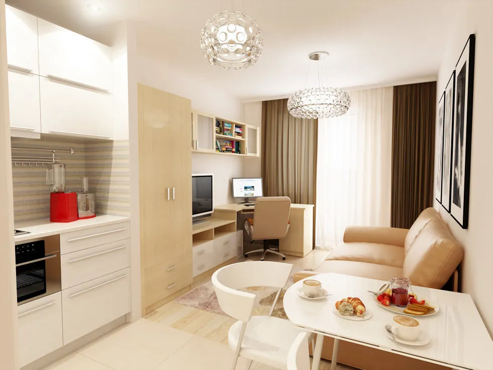 照片:现代风格,厨房和餐厅,客厅,提示 – 我们网站上的照片