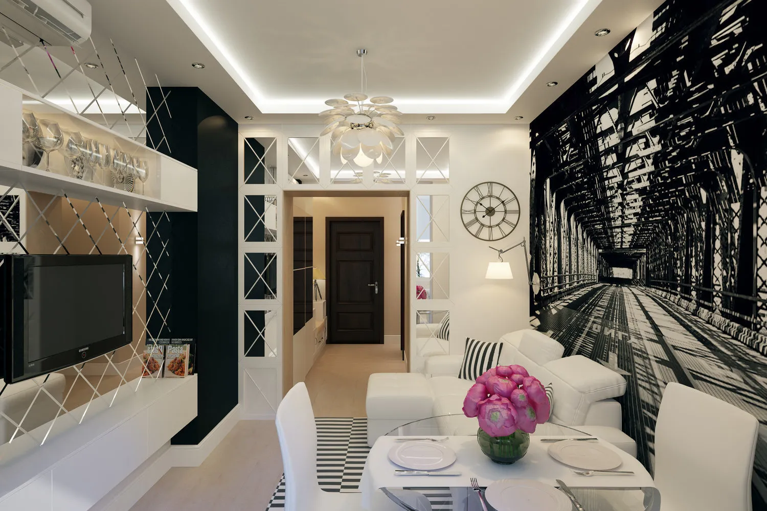 照片:现代风格,厨房和餐厅,客厅,提示 – 我们网站上的照片