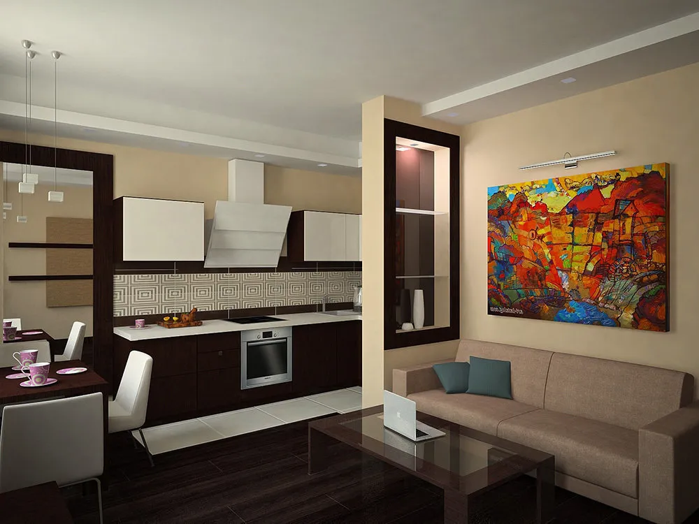 照片:现代风格,厨房和餐厅,客厅,提示 – 我们网站上的照片