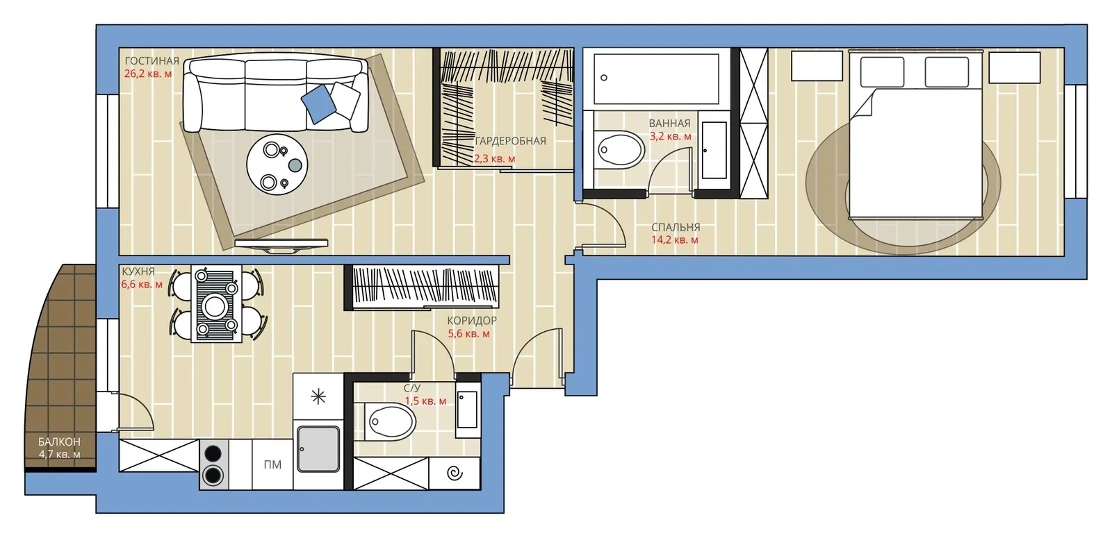 照片：布局风格，厨房与餐厅，公寓，翻新，阿纳斯塔西娅·基谢列娃，马克西姆·朱拉耶夫，板楼，两居室，40-60平方米，1-55——我们网站上的照片