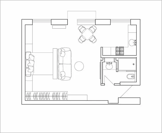 Foto: Loft en estilo Loft, Replanificación, Krushchevka – foto en nuestro sitio web