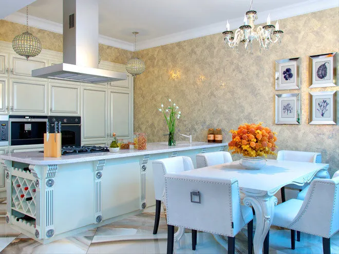 照片:古典风格厨房和餐厅,客厅,提示 – 我们网站上的照片