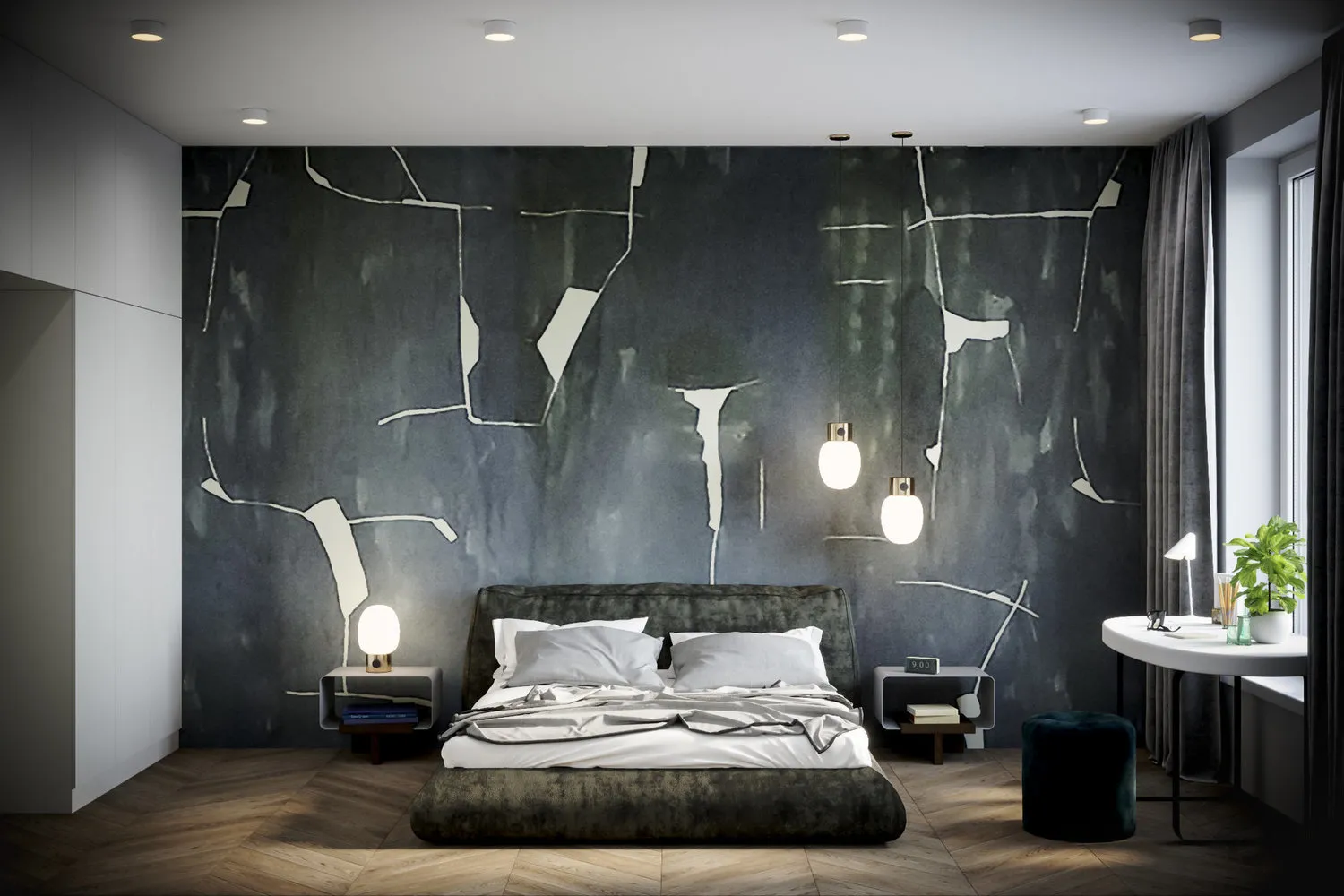 Фотографія:  в стилі , Спальня, Гид, спальня з гардеробом, як оформити робоче місце в спальні, стиральна машина в спальні – фото на нашому сайті