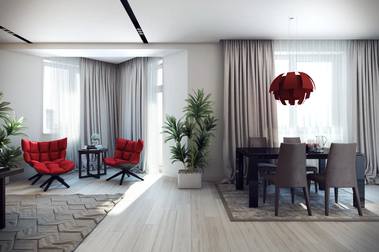 照片:现代风格,厨房和餐厅,客厅,提示 – 我们网站上的照片