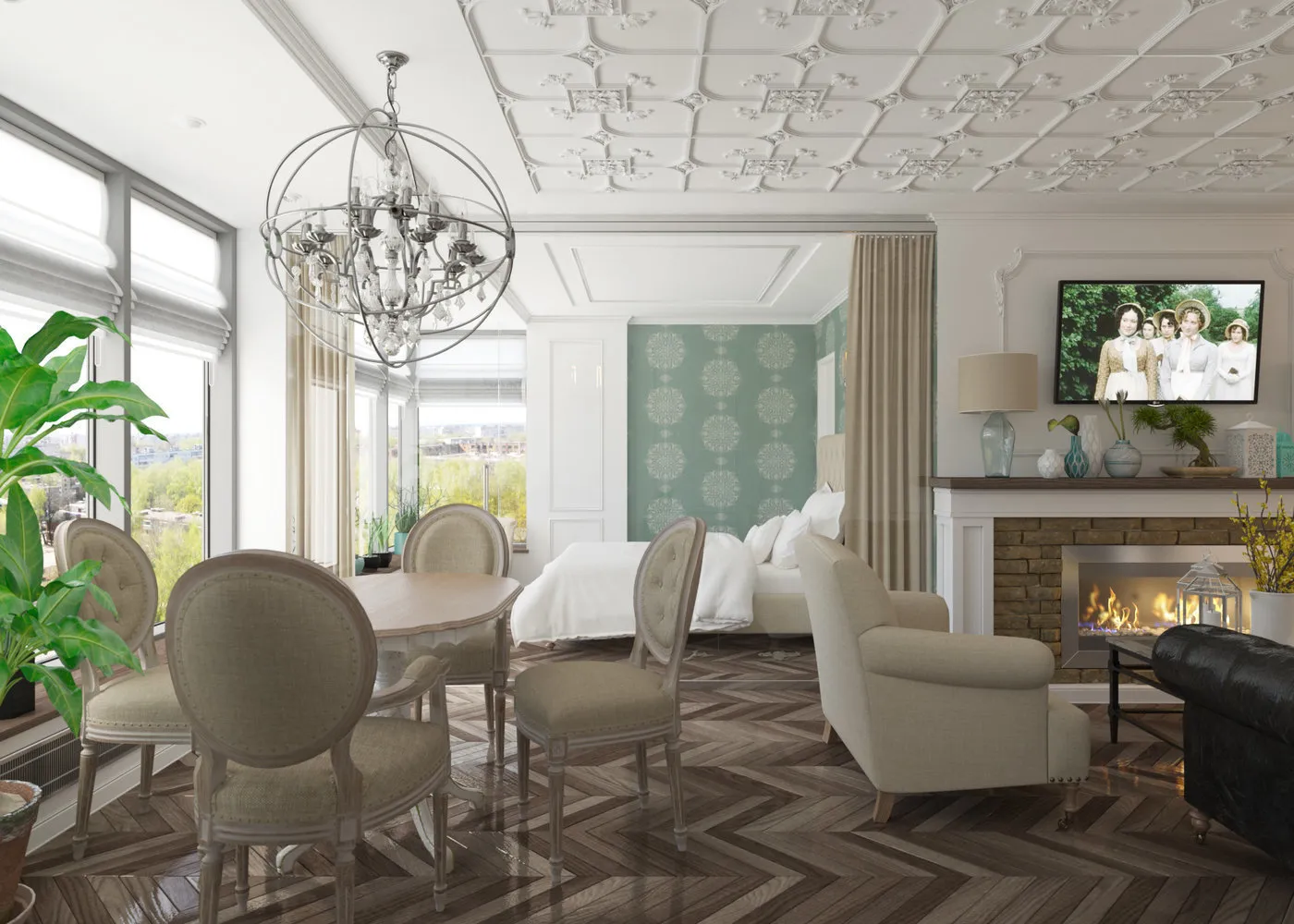 照片:现代风格,厨房和餐厅,客厅,提示 – 我们网站上的照片