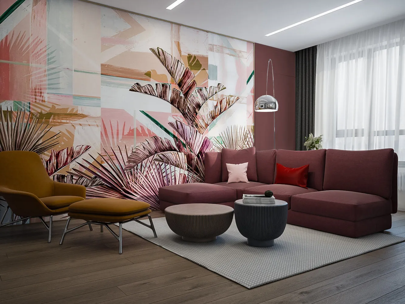 照片：现代风格客厅，技巧，叶卡捷琳娜·科奇诺娃、伊娜·维利赫科、奥尔加·雷亚斯卡、艾亚娜·阿罕默德、Enjoy Home工作室，'设计点' – 照片在我们网站上