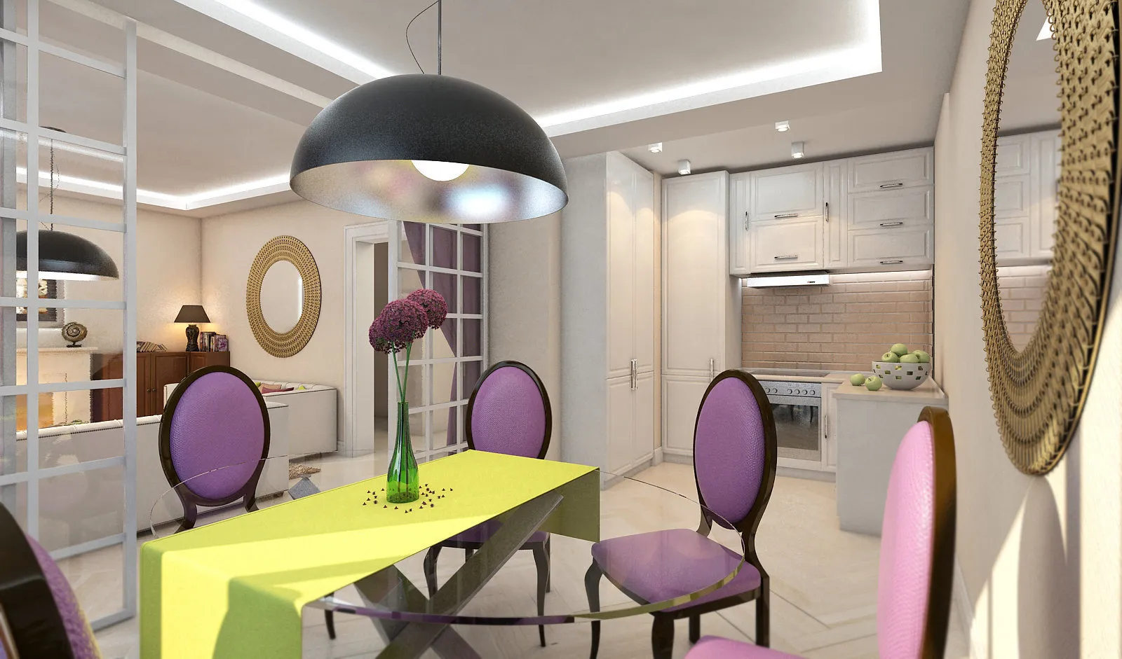 照片:现代风格,厨房和餐厅,客厅,提示 – 我们网站上的照片