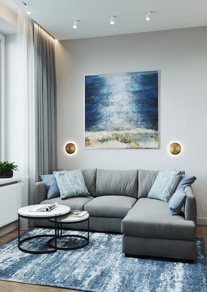 Foto: Wohnzimmer im modernen Stil, Wohnung, Umplanung, 2 Zimmer, 40-60 m², Natalia Mukaśyan – Foto auf unserer Website