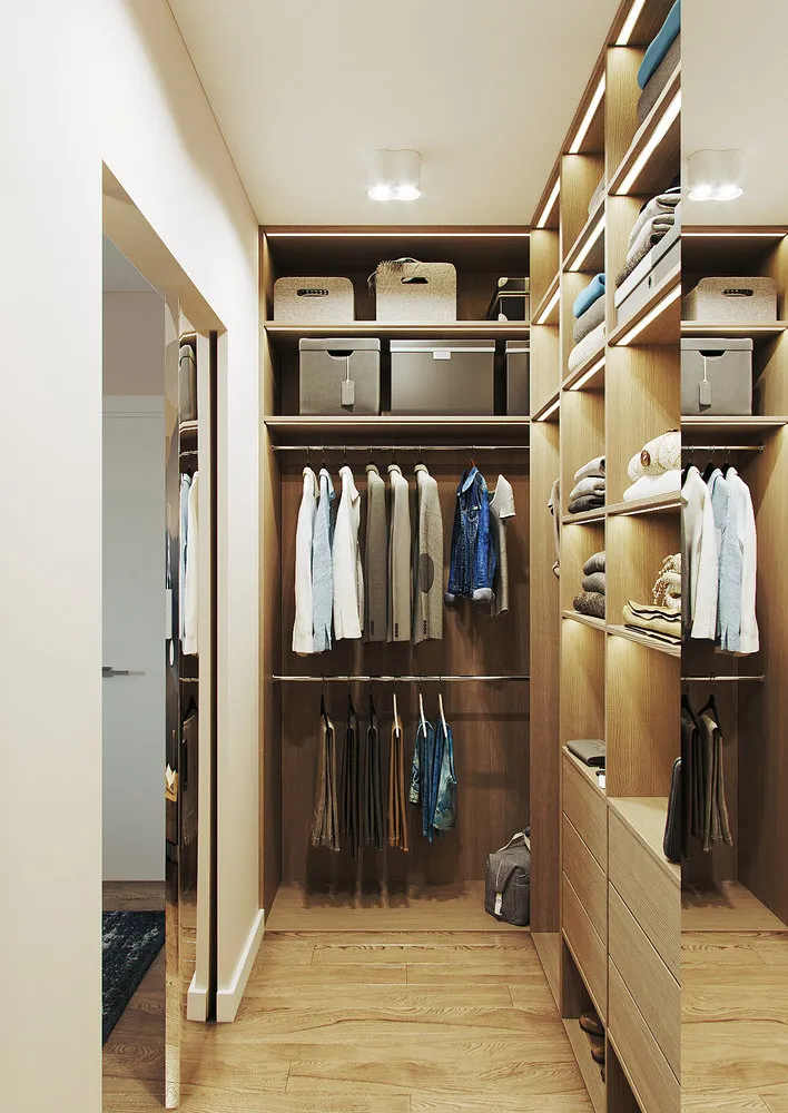 Foto: Kleiderschrank im modernen Stil, Wohnung, Umplanung, 2 Zimmer, 40-60 m², Natalia Mukaśyan – Foto auf unserer Website