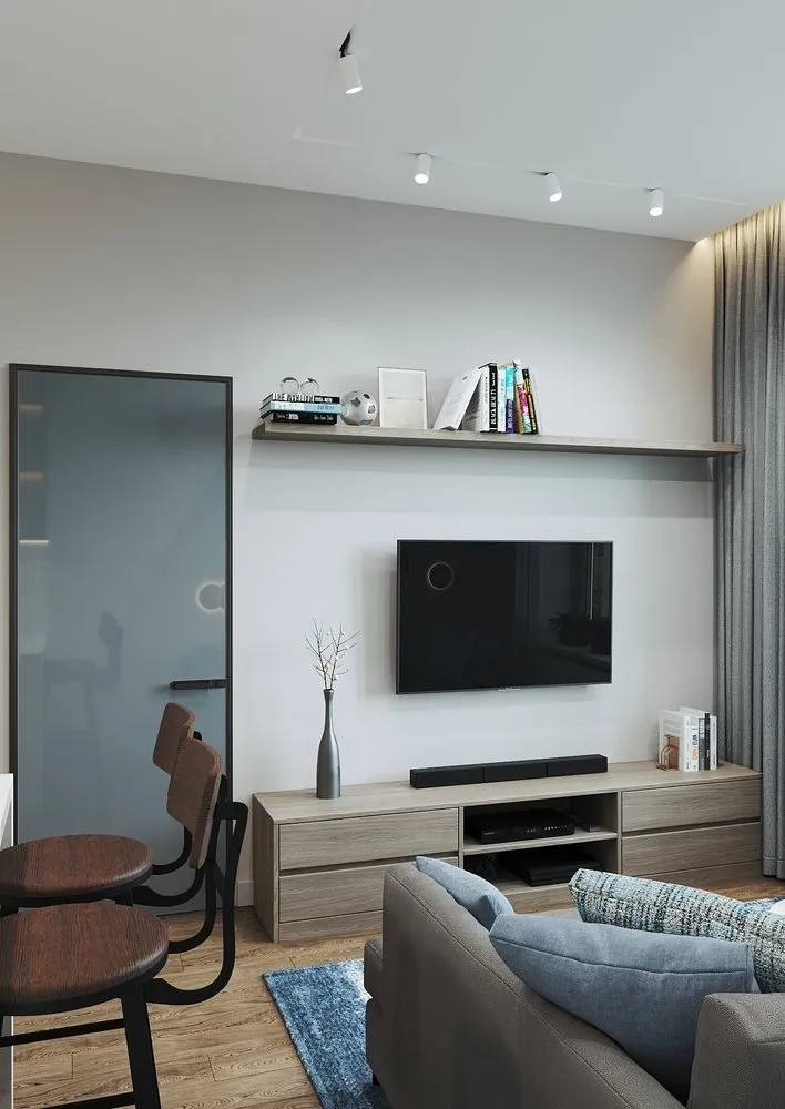 Foto: Wohnzimmer im modernen Stil, Wohnung, Umplanung, 2 Zimmer, 40-60 m², Natalia Mukaśyan – Foto auf unserer Website