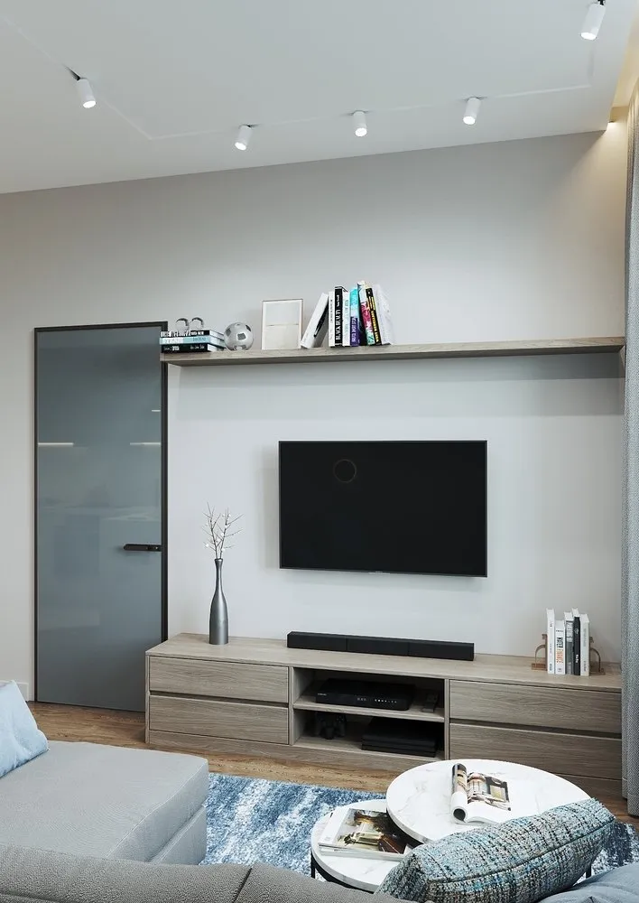 Foto: Wohnzimmer im modernen Stil, Wohnung, Umplanung, 2 Zimmer, 40-60 m², Natalia Mukaśyan – Foto auf unserer Website