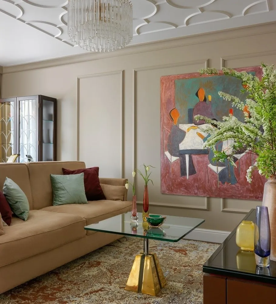 照片：现代风格客厅，Gid, Berphin Interiors, 斯维特拉娜·尤尔科娃, 玛丽亚·涅恰耶娃, 埃琳娜·尼基季娜, 克里斯蒂娜·伊佐托娃, 尤莉亚·坎迪贝伊, PROPERTY LAB+ART, 玛丽亚·普扎诺娃, One Line Design, Line Design Studio – 我们网站上的照片