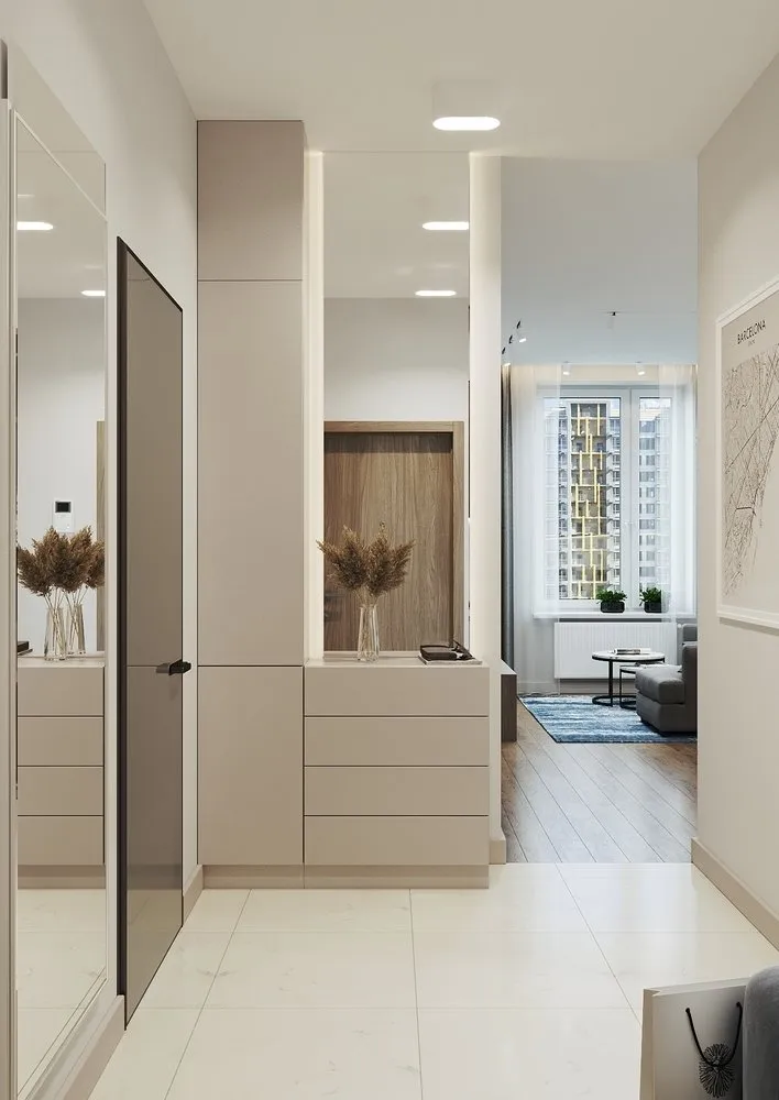 Foto: Eingangshalle im modernen Stil, Wohnung, Umplanung, 2 Zimmer, 40-60 m², Natalia Mukaśyan – Foto auf unserer Website