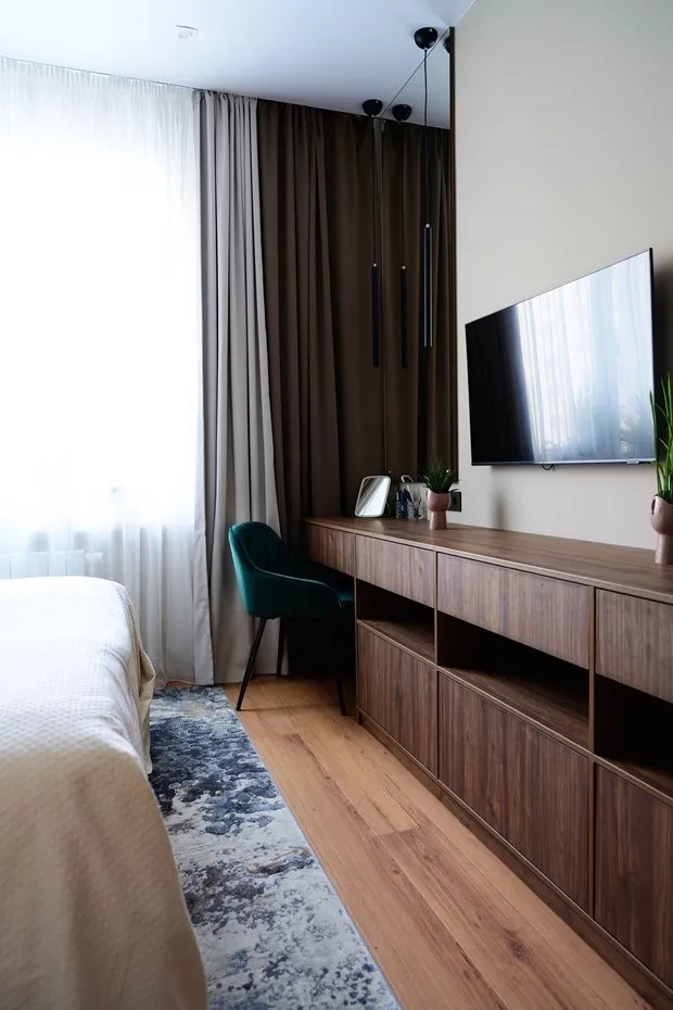 Foto: Dormitorio en estilo Moderno, Apartamento, Proyecto de la Semana, Nizhni Nóvgorod, 3 habitaciones, Más de 90 metros, Elena Prokofieva – foto en nuestro sitio web