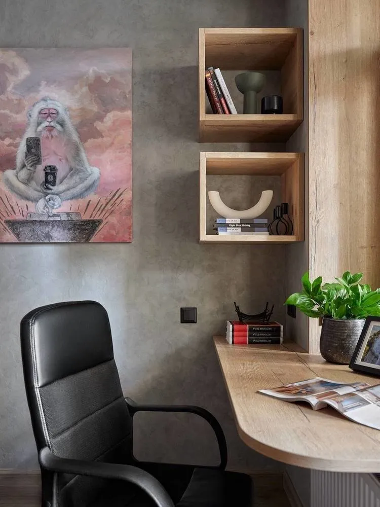 Фотографія: Кабінет у стилі Сучасний, Поради, Під вікном, як задіяти під вікно – фото на нашому сайті